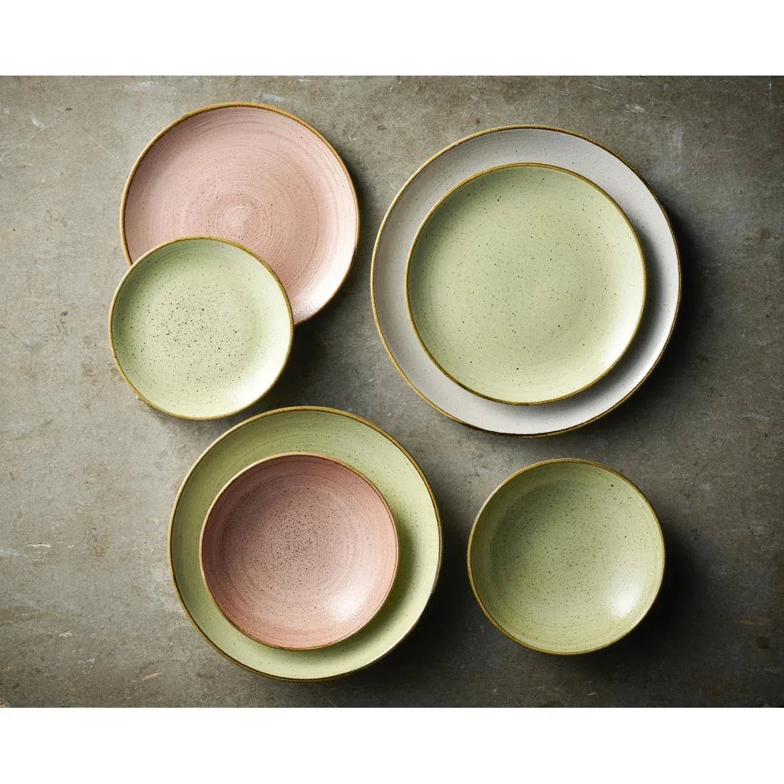 HX039 Churchill Stonecast Raw Green Evolve Coupe Plates 260mm (Pack of 12)