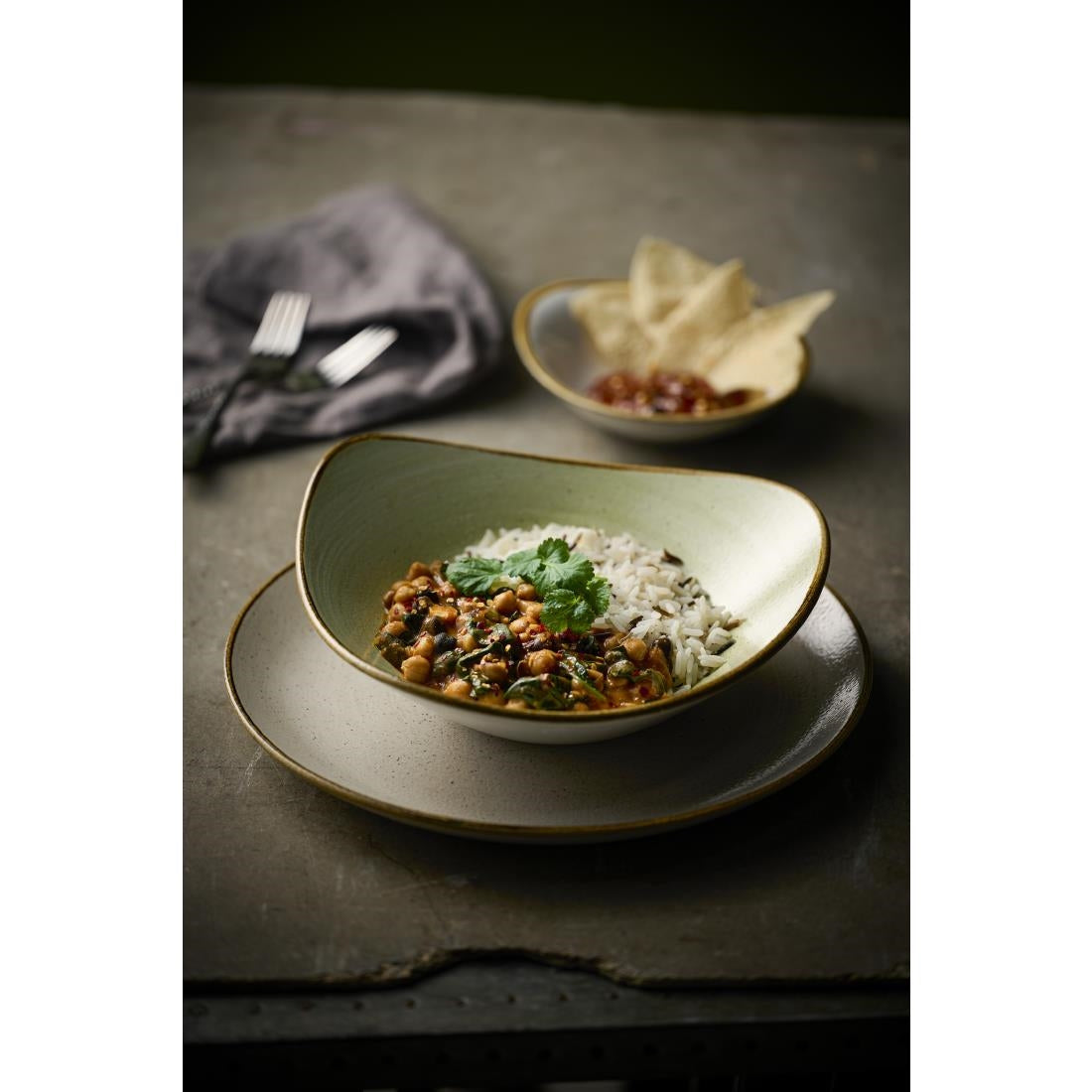 HX046 Churchill Stonecast Raw Green Lotus Bowls 229mm (Pack of 12)