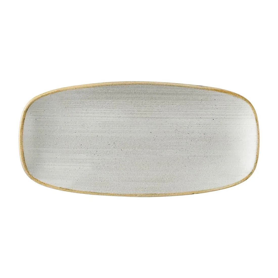 HX049 Churchill Stonecast Raw Grey Chefs Oblong Plates 270 x 127mm (Pack of 12)