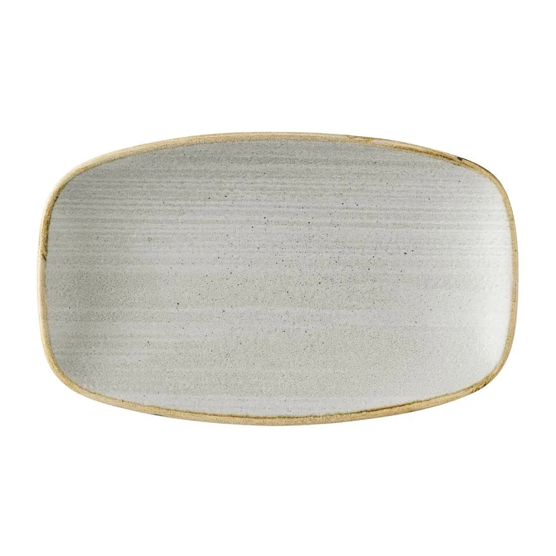 HX050 Churchill Stonecast Raw Grey Oblong Chefs Plates 180 x 100mm (Pack of 12)