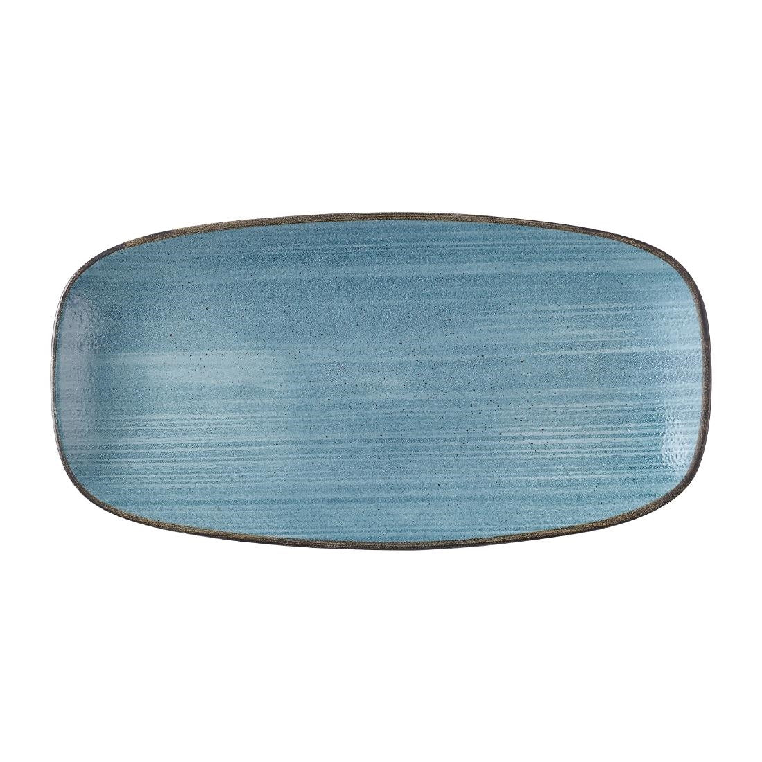 HX054 Churchill Stonecast Raw Teal Chefs Oblong Plates 280 x 152mm (Pack of 12)