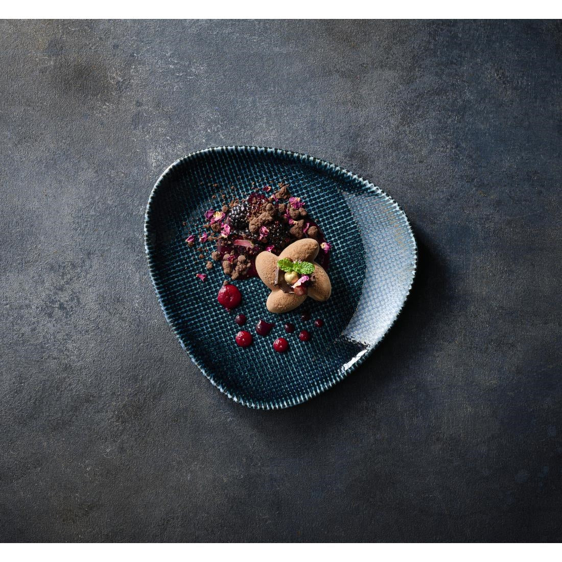 HX096 Churchill Studio Prints Astro Metallic Blue Lotus Plates 228mm (Pack of 12)