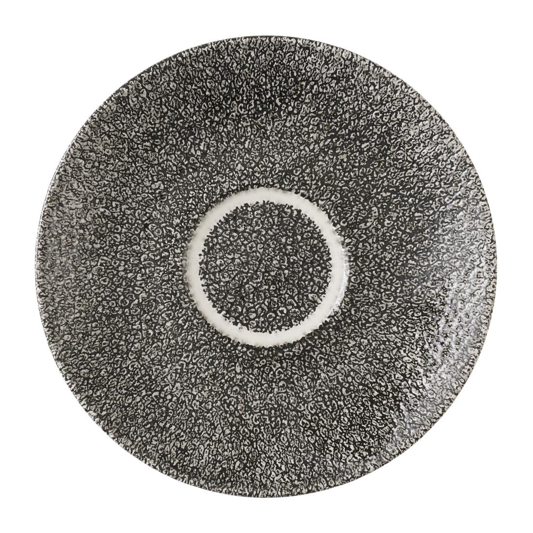 HX119 Churchill Studio Prints Raku Quartz Black Cappuccino Saucers 158mm (Pack of 12)