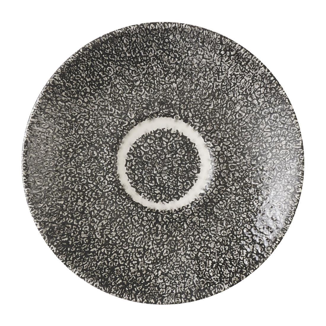 HX120 Churchill Studio Prints Raku Quartz Black Espresso Saucers 115mm (Pack of 12)