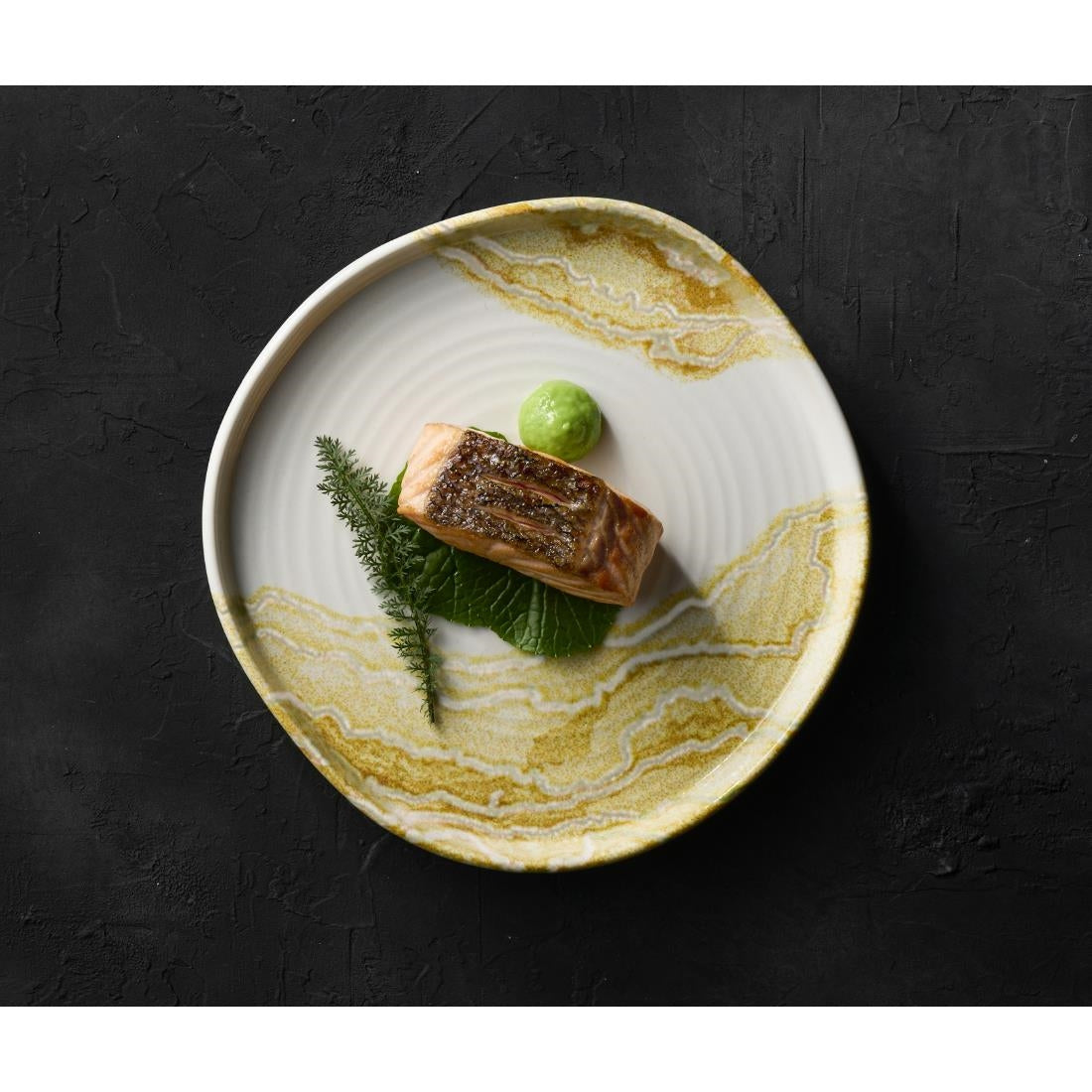 HX184 Churchill Tide Black Organic Walled Plates 255mm (Pack of 6)