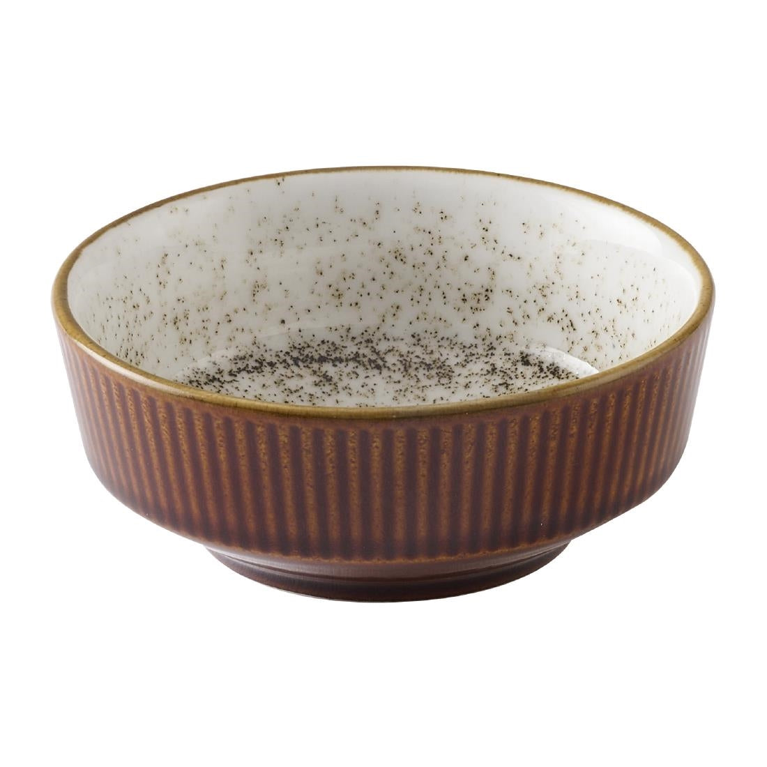 HX196 Churchill Nourish Cinnamon Brown Barley White Kochi Shallow Bowls 266ml (Pack of 12)