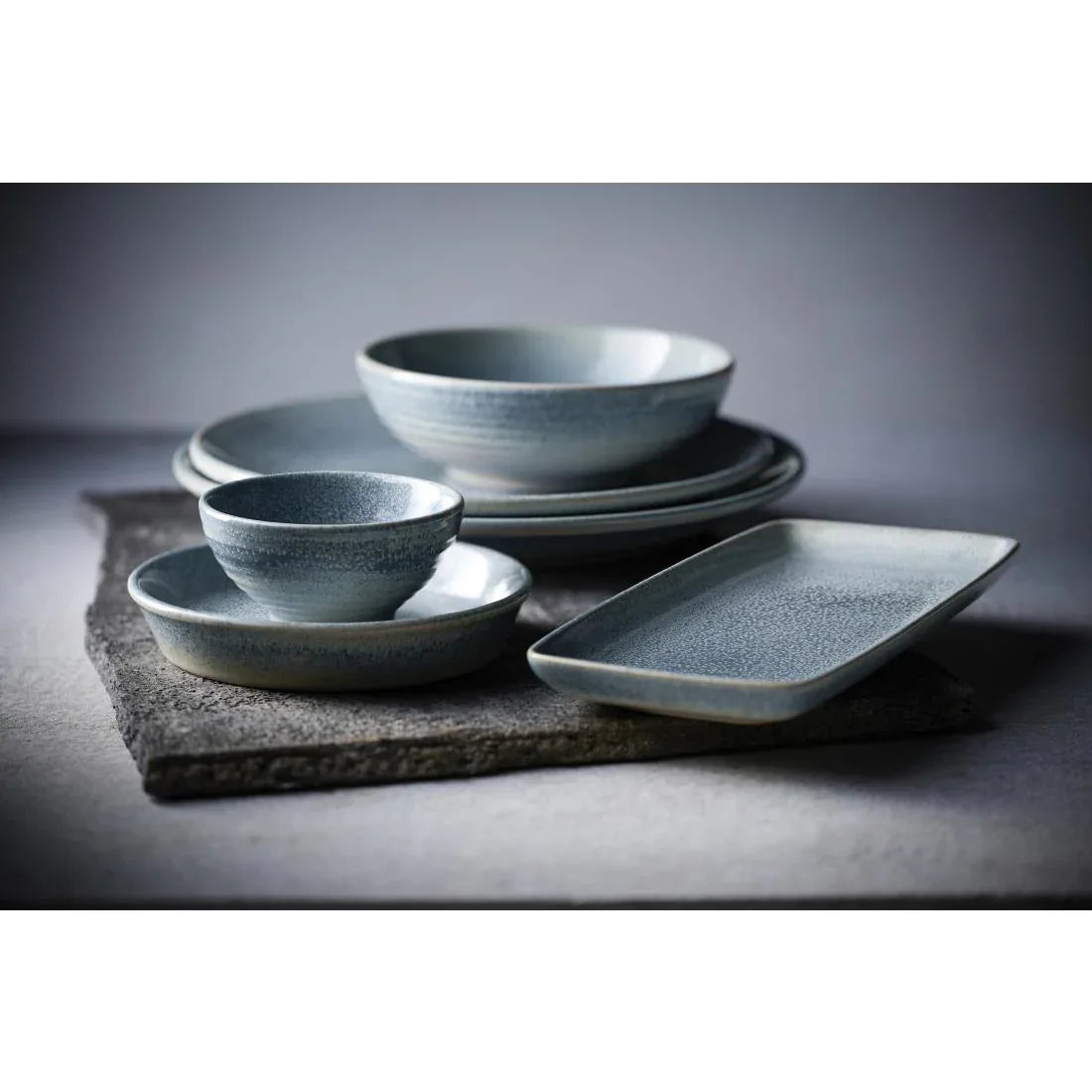HX209 Dudson Evo Azure Coupe Plates Blue 255mm (Pack of 6)
