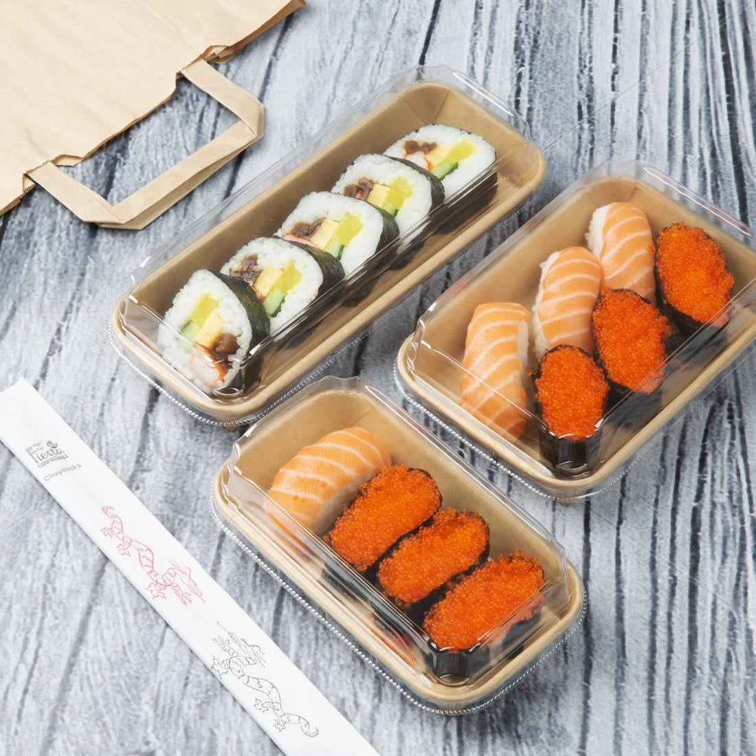 HX288 - Fiesta Recyclable No. 3 Sushi Tray Bases 160x115mm (Pack of 300)