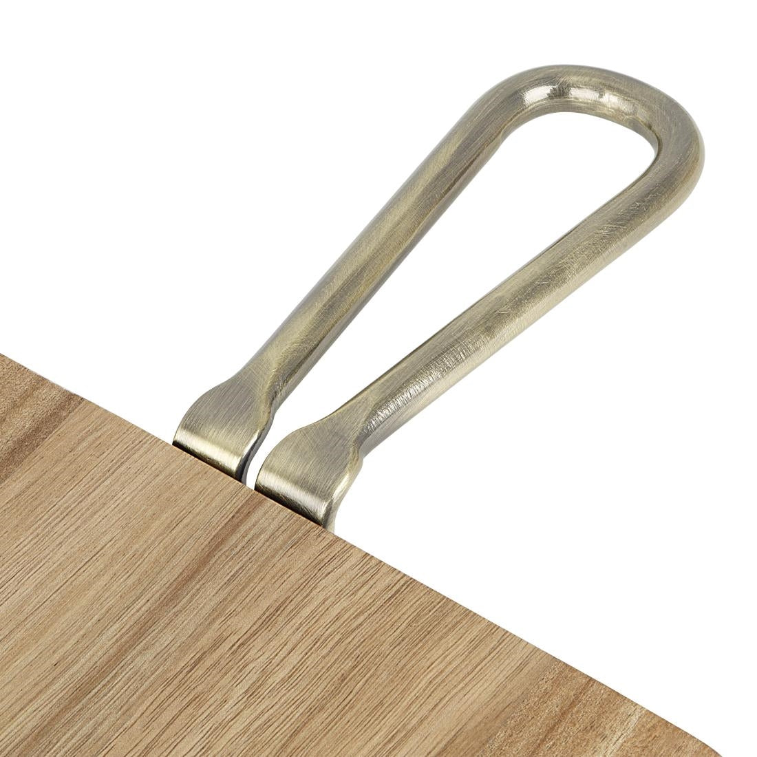 HX392 - Olympia Rectangular Paddle Board Acacia Wood with Metal Handles 615x260x20mm