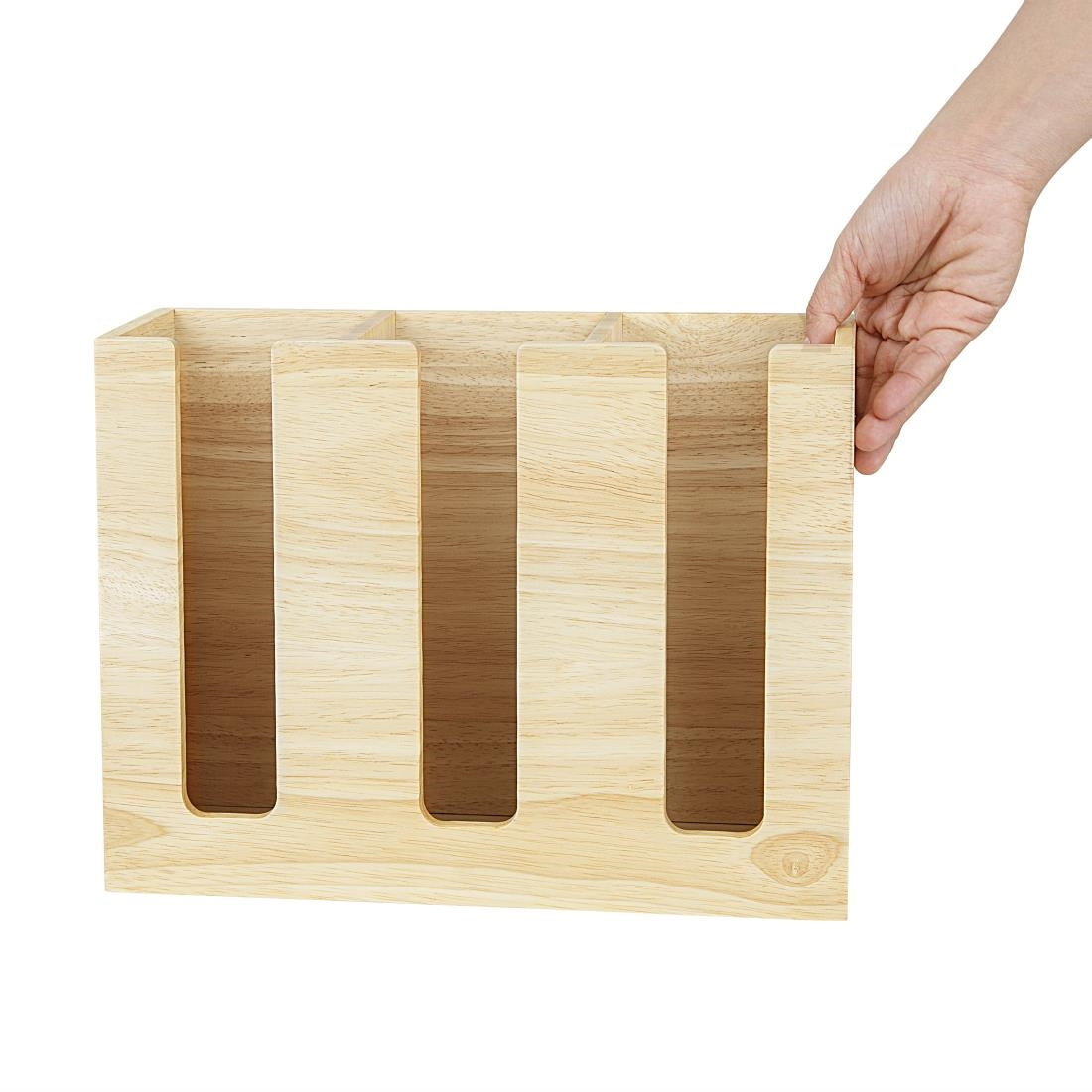 HX394 - Olympia Cup Organiser Hevea Wood 340x120x240mm