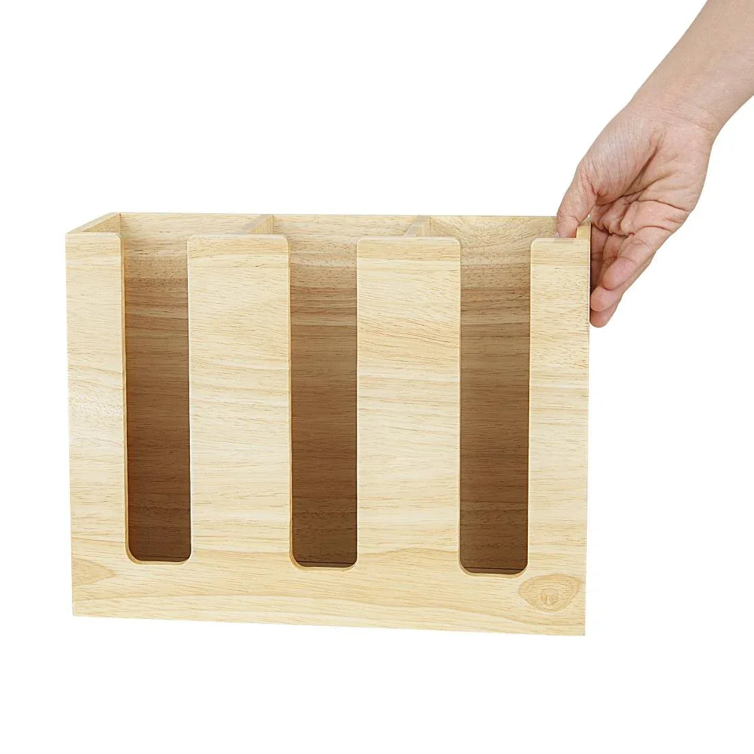 HX394 - Olympia Cup Organiser Hevea Wood 340x120x240mm