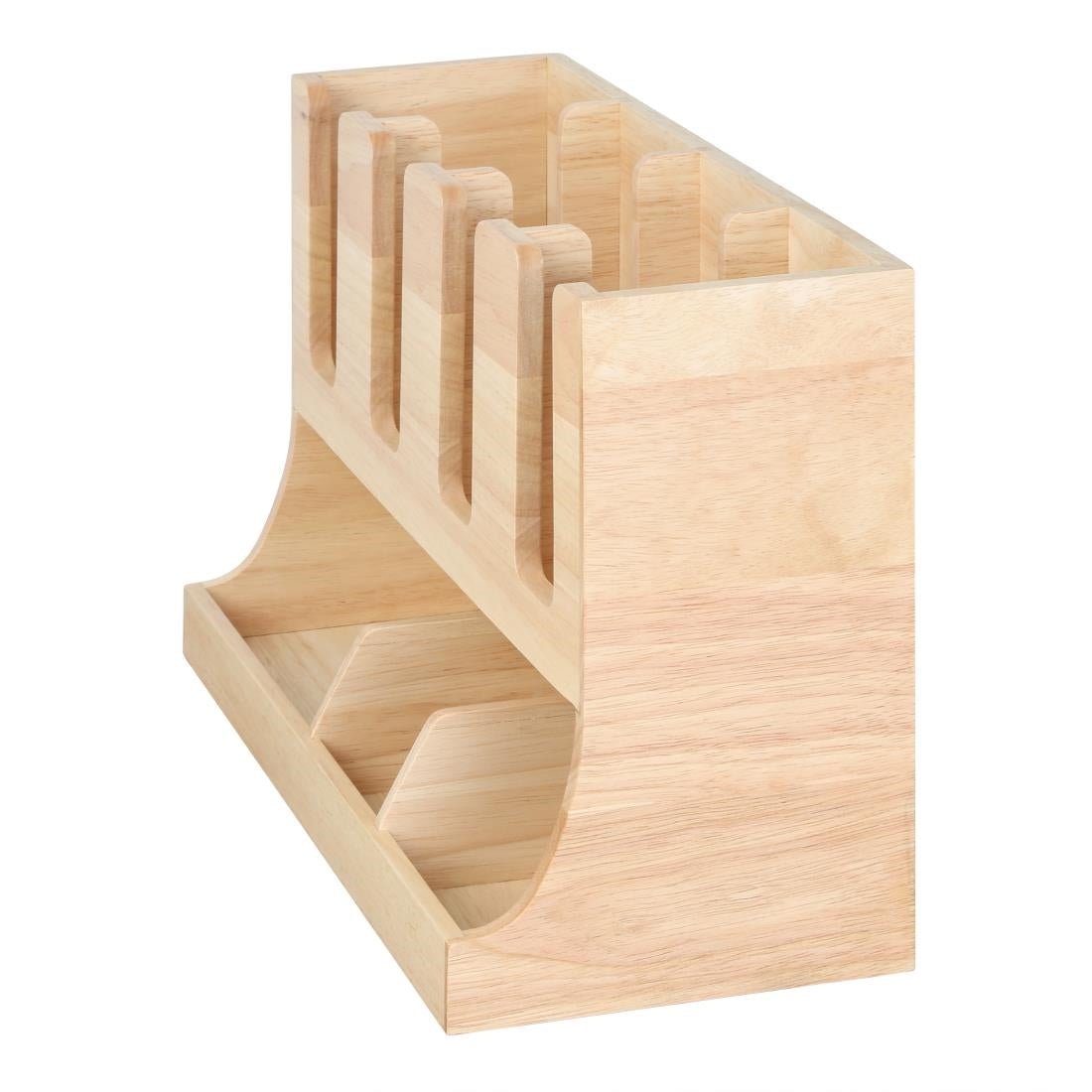HX395 - Olympia Cup and Condiment Station Hevea Wood 450x120x240mm