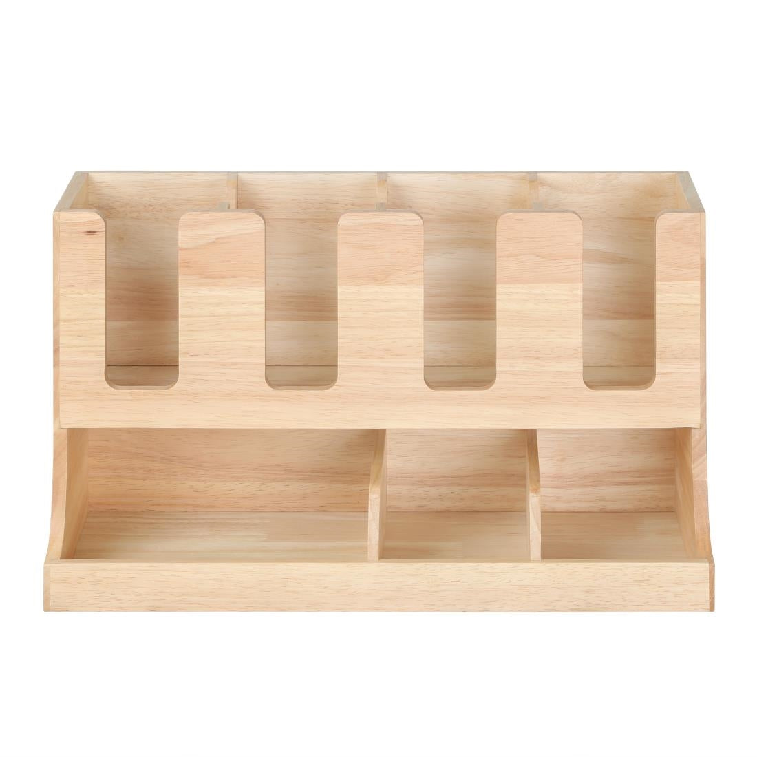 HX395 - Olympia Cup and Condiment Station Hevea Wood 450x120x240mm