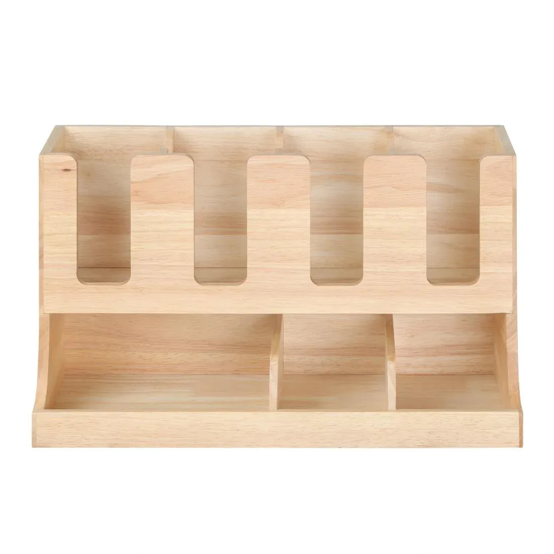 HX395 - Olympia Cup and Condiment Station Hevea Wood 450x120x240mm