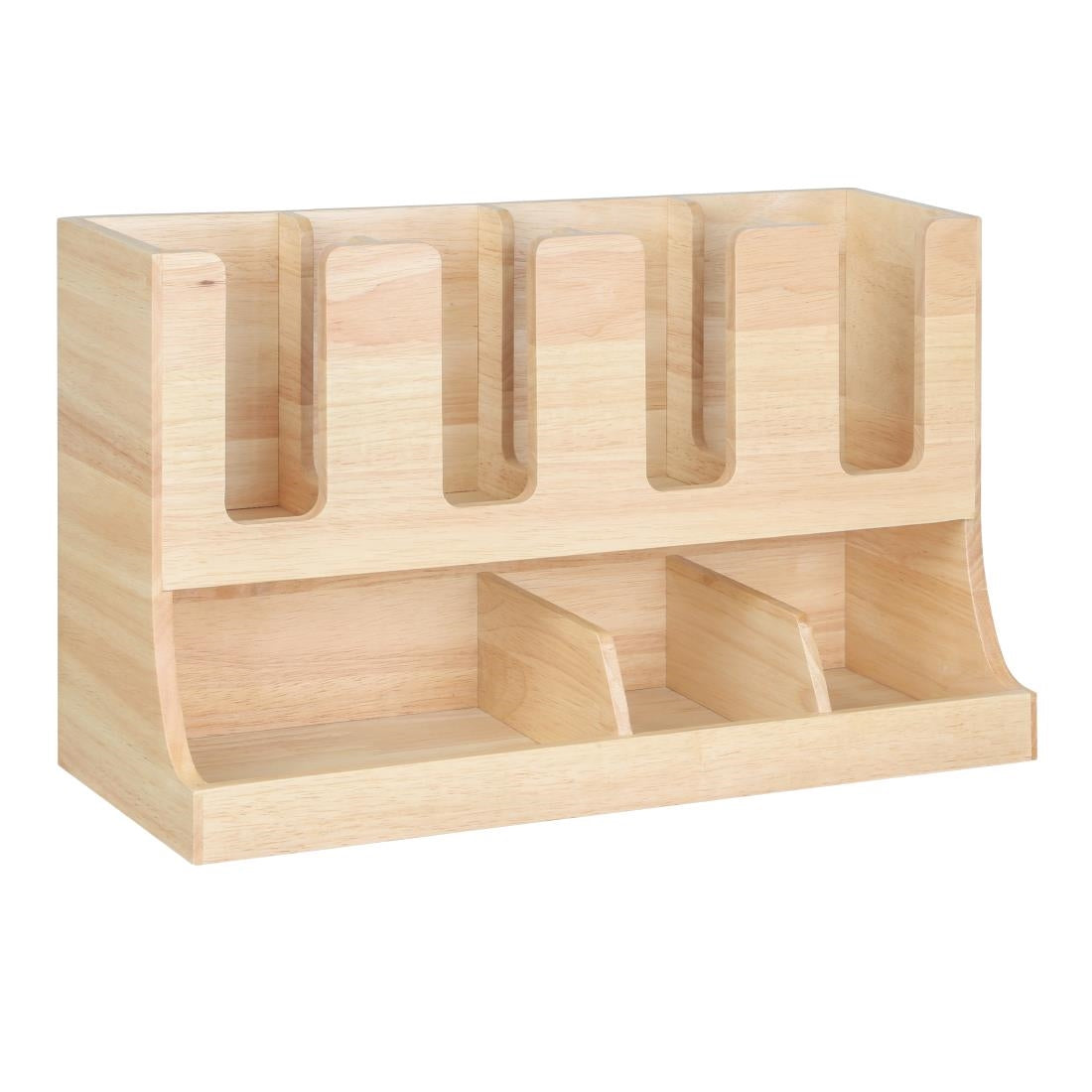 HX395 - Olympia Cup and Condiment Station Hevea Wood 450x120x240mm