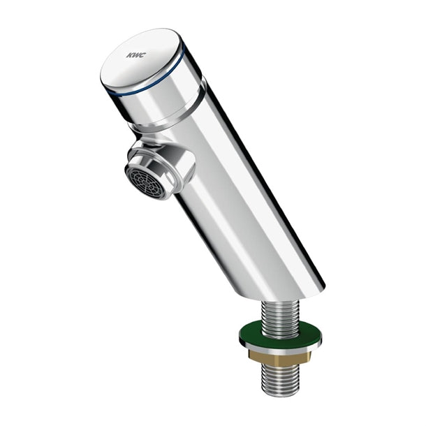 HX590 KWC DVS F3S Self-Closing Pre-Mixed Pillar Tap