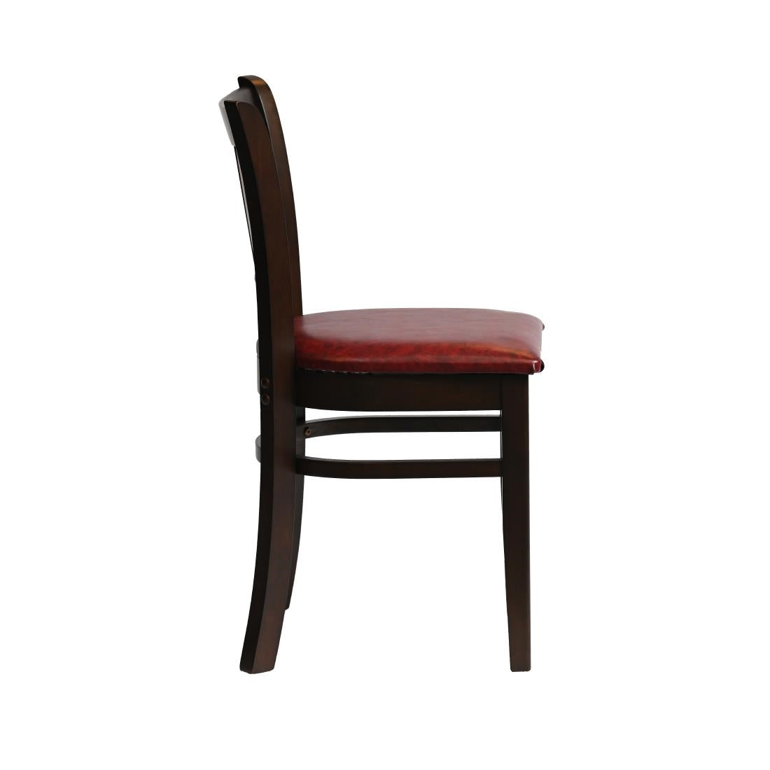 HX802 Manhattan Dining Chair in Dark Walnut with Bison Bordeaux Seat (Pack of 2)