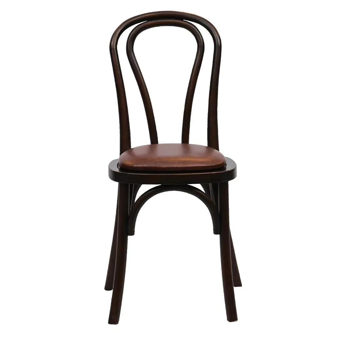 HX821 Hoop Back Dining Chair in Dark Walnut with Bison Espresso Seat (Pack of 2)