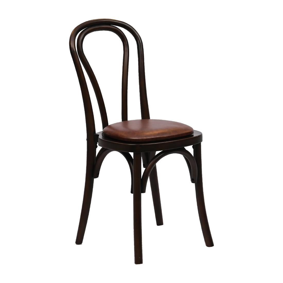 HX821 Hoop Back Dining Chair in Dark Walnut with Bison Espresso Seat (Pack of 2)