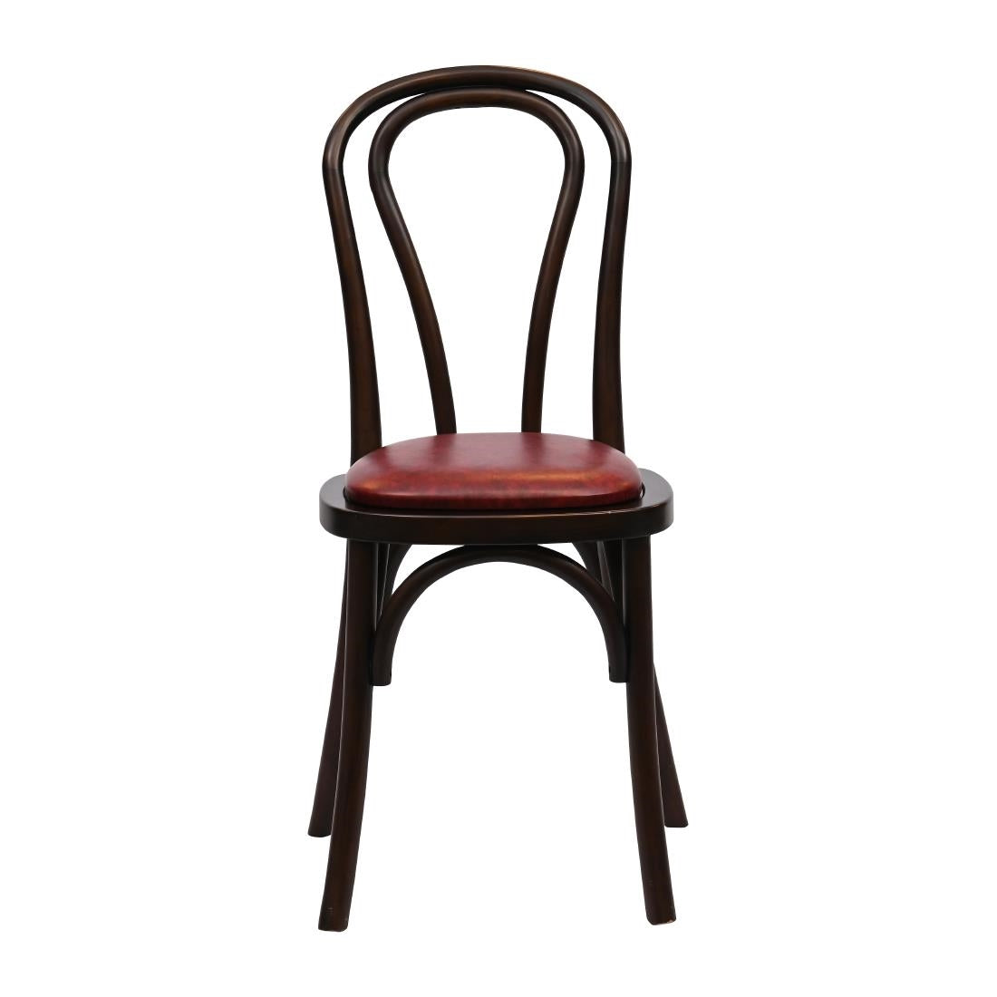 HX823 Hoop Back Dining Chair in Dark Walnut with Bison Bordeaux Seat (Pack of 2)