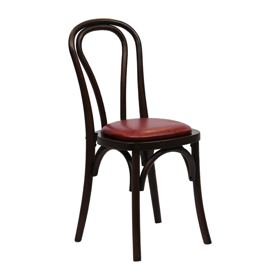 HX823 Hoop Back Dining Chair in Dark Walnut with Bison Bordeaux Seat (Pack of 2)