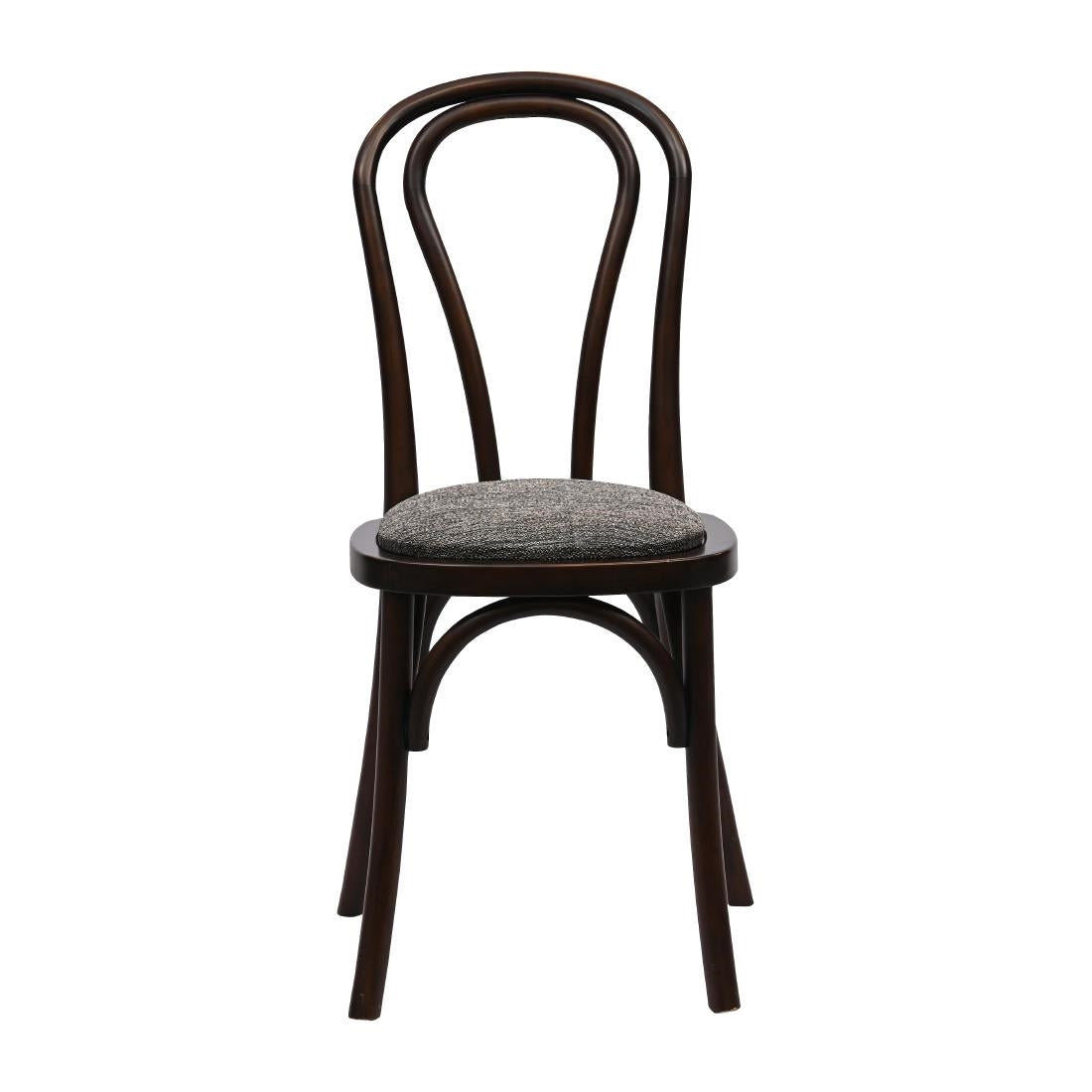 HX825 Hoop Back Dining Chair in Dark Walnut with Shetland Smoke Seat (Pack of 2)