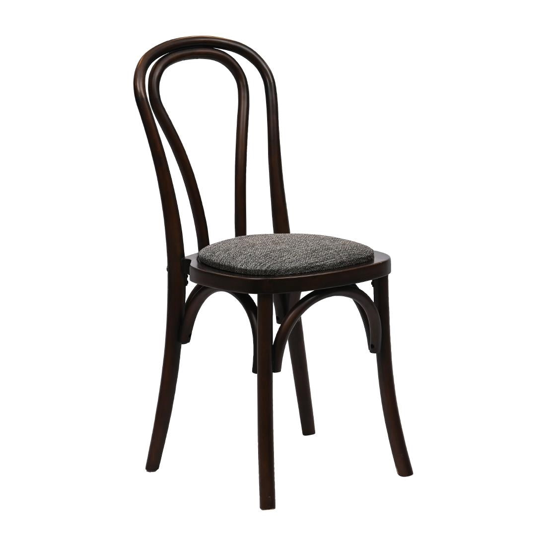 HX825 Hoop Back Dining Chair in Dark Walnut with Shetland Smoke Seat (Pack of 2)