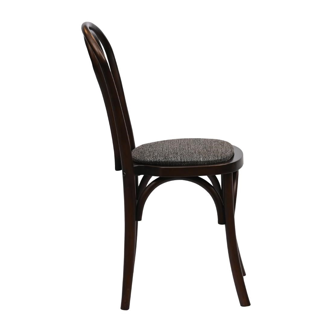 HX825 Hoop Back Dining Chair in Dark Walnut with Shetland Smoke Seat (Pack of 2)