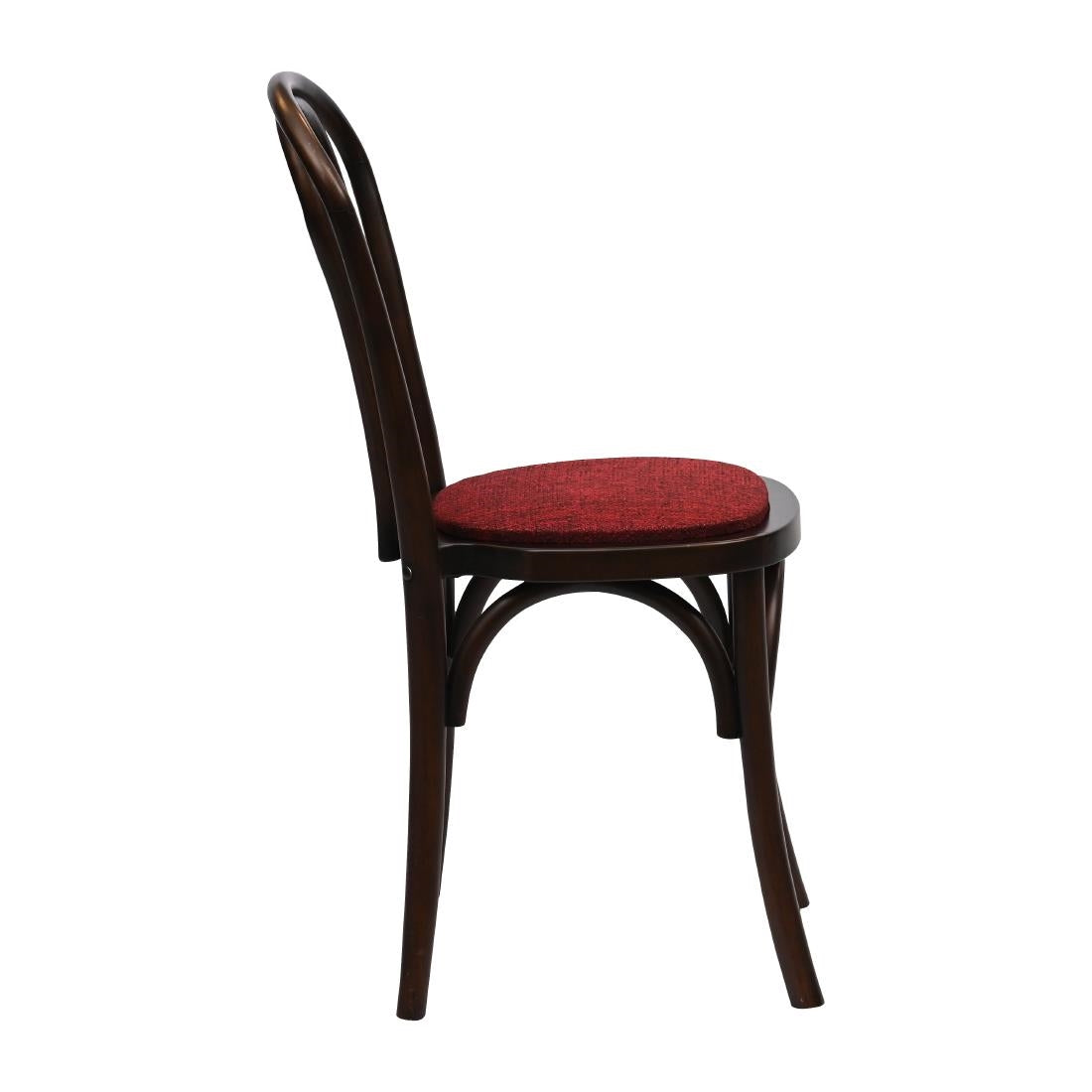 HX827 Hoop Back Dining Chair in Dark Walnut with Shetland Scarlett Seat (Pack of 2)