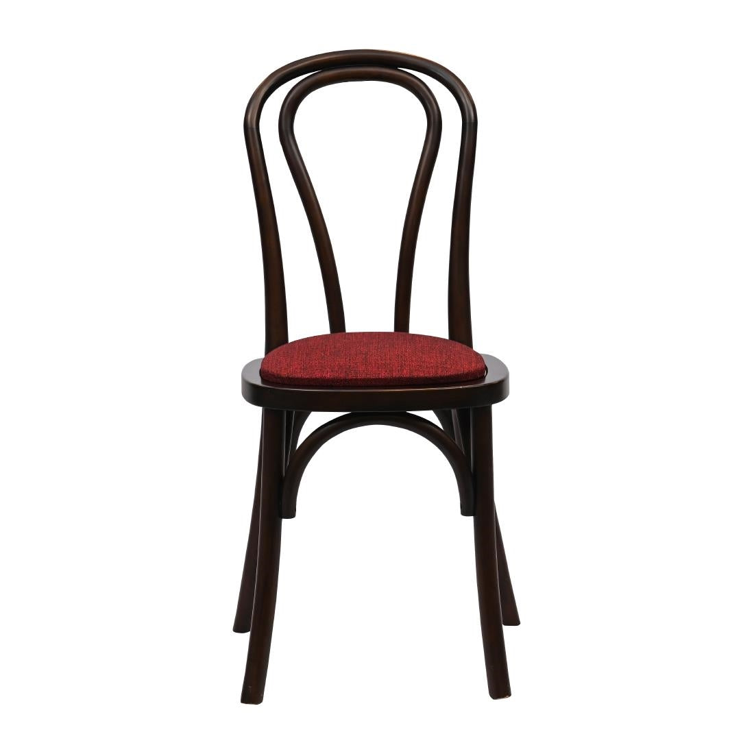 HX827 Hoop Back Dining Chair in Dark Walnut with Shetland Scarlett Seat (Pack of 2)