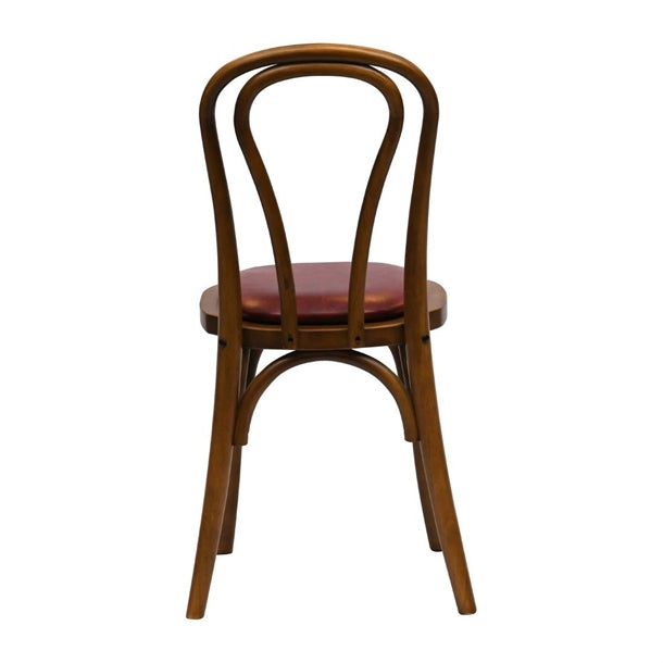 HX830 Hoop Back Dining Chair in Weathered Oak with Bison Bordeaux Seat (Pack of 2)