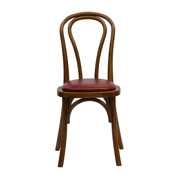 HX830 Hoop Back Dining Chair in Weathered Oak with Bison Bordeaux Seat (Pack of 2)