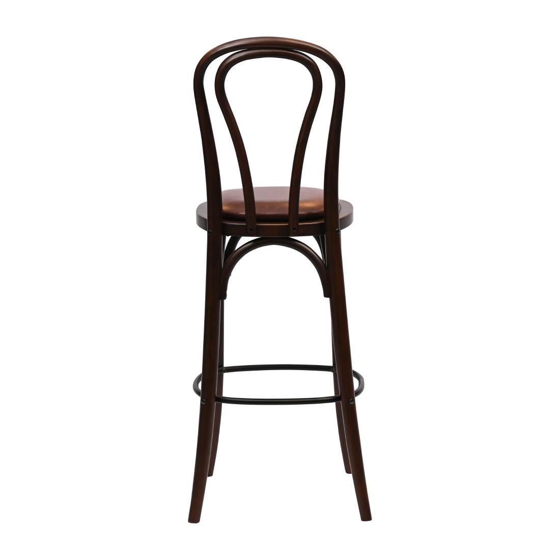 HX835 Hoop Back Bar Chair in Dark Walnut with Bison Espresso Seat