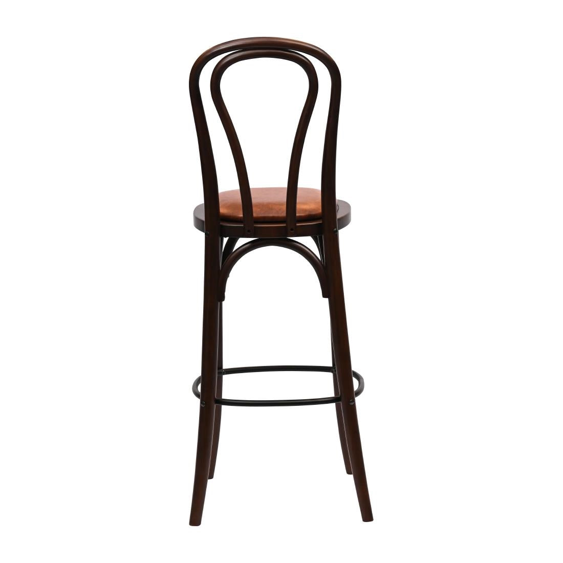 HX836 Hoop Back Bar Chair in Dark Walnut with Bison Tan Seat
