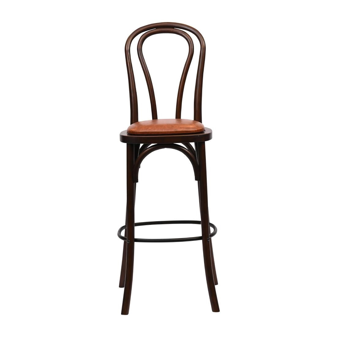 HX836 Hoop Back Bar Chair in Dark Walnut with Bison Tan Seat