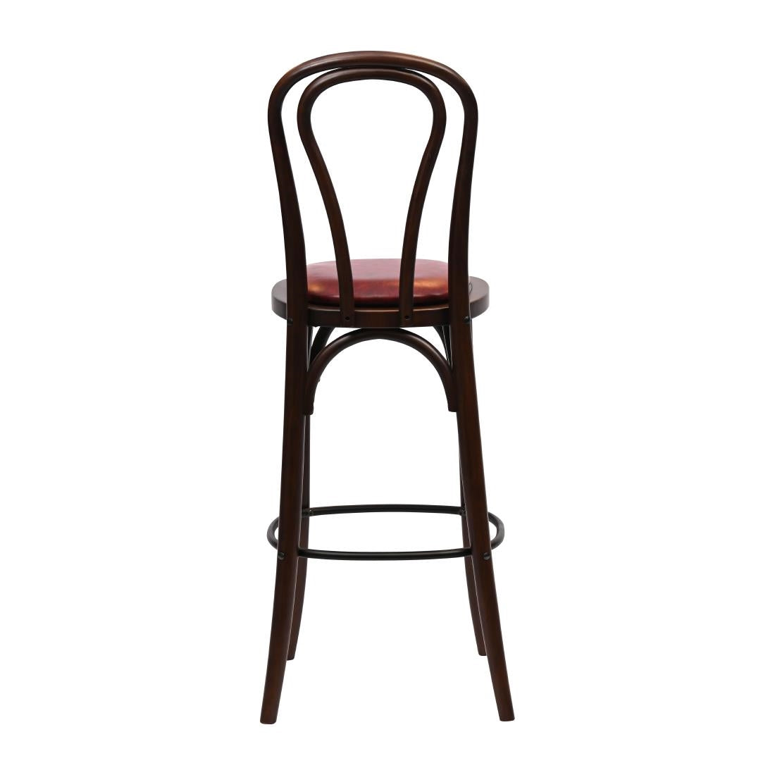 HX837 Hoop Back Bar Chair in Dark Walnut with Bison Bordeaux Seat