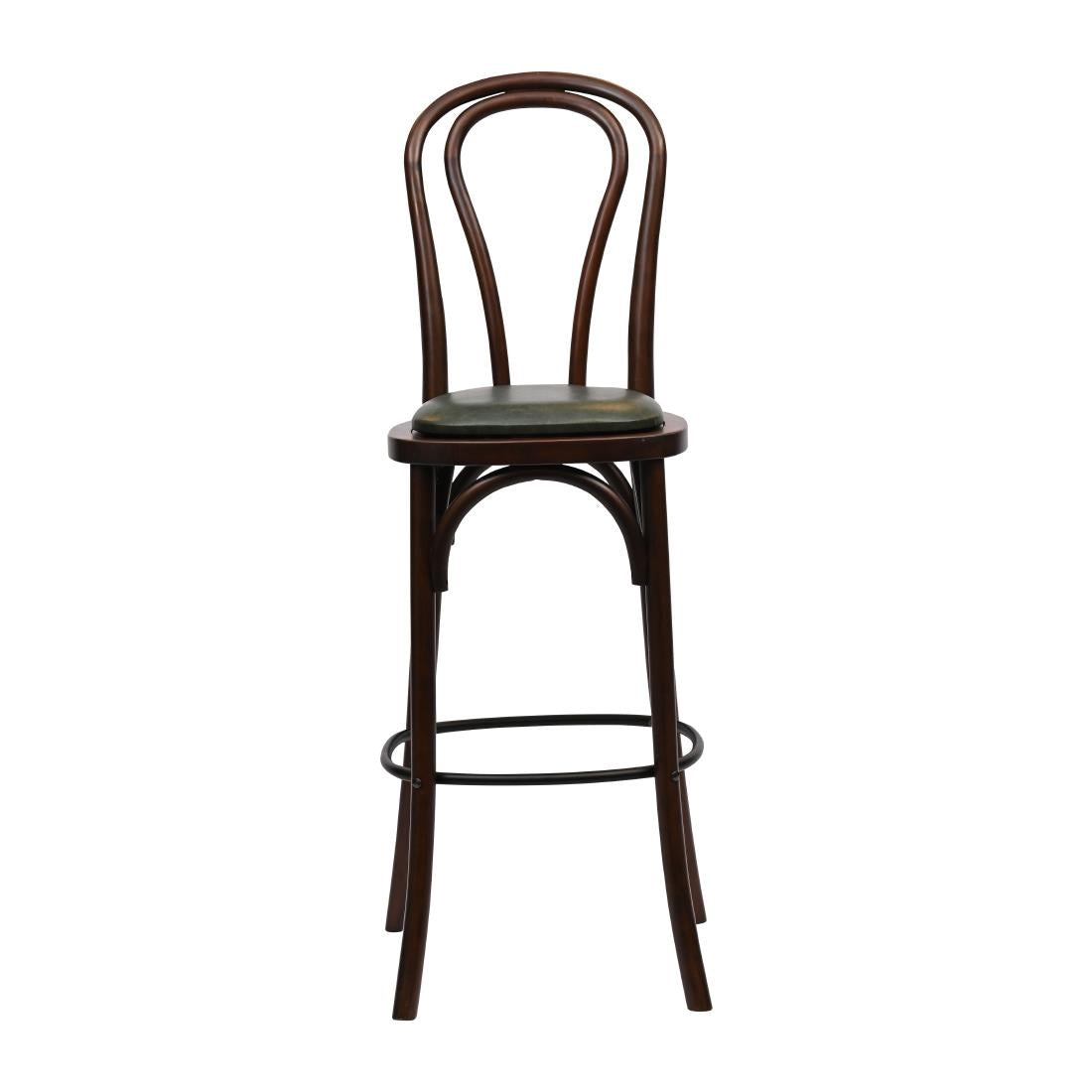 HX838 Hoop Back Bar Chair in Dark Walnut with Bison Cedar Seat