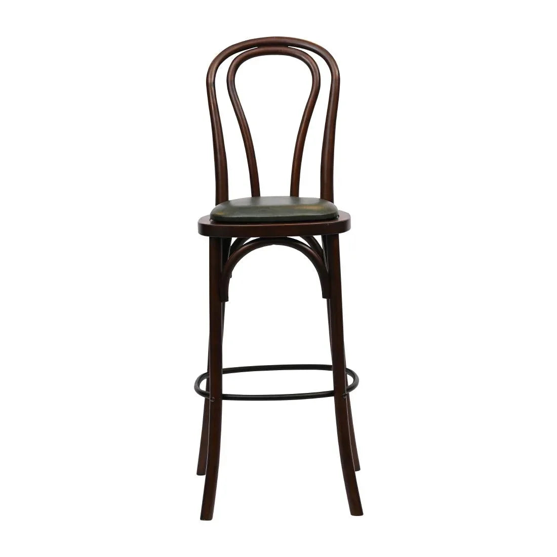 HX838 Hoop Back Bar Chair in Dark Walnut with Bison Cedar Seat