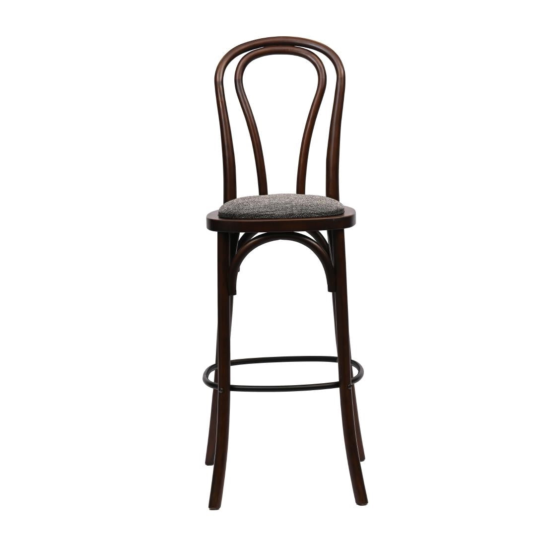 HX839 Hoop Back Bar Chair in Dark Walnut with Shetland Smoke Seat