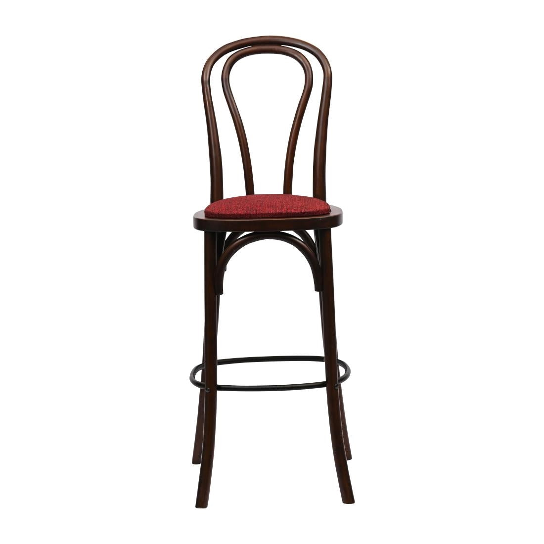 HX841 Hoop Back Bar Chair in Dark Walnut with Shetland Scarlett Seat