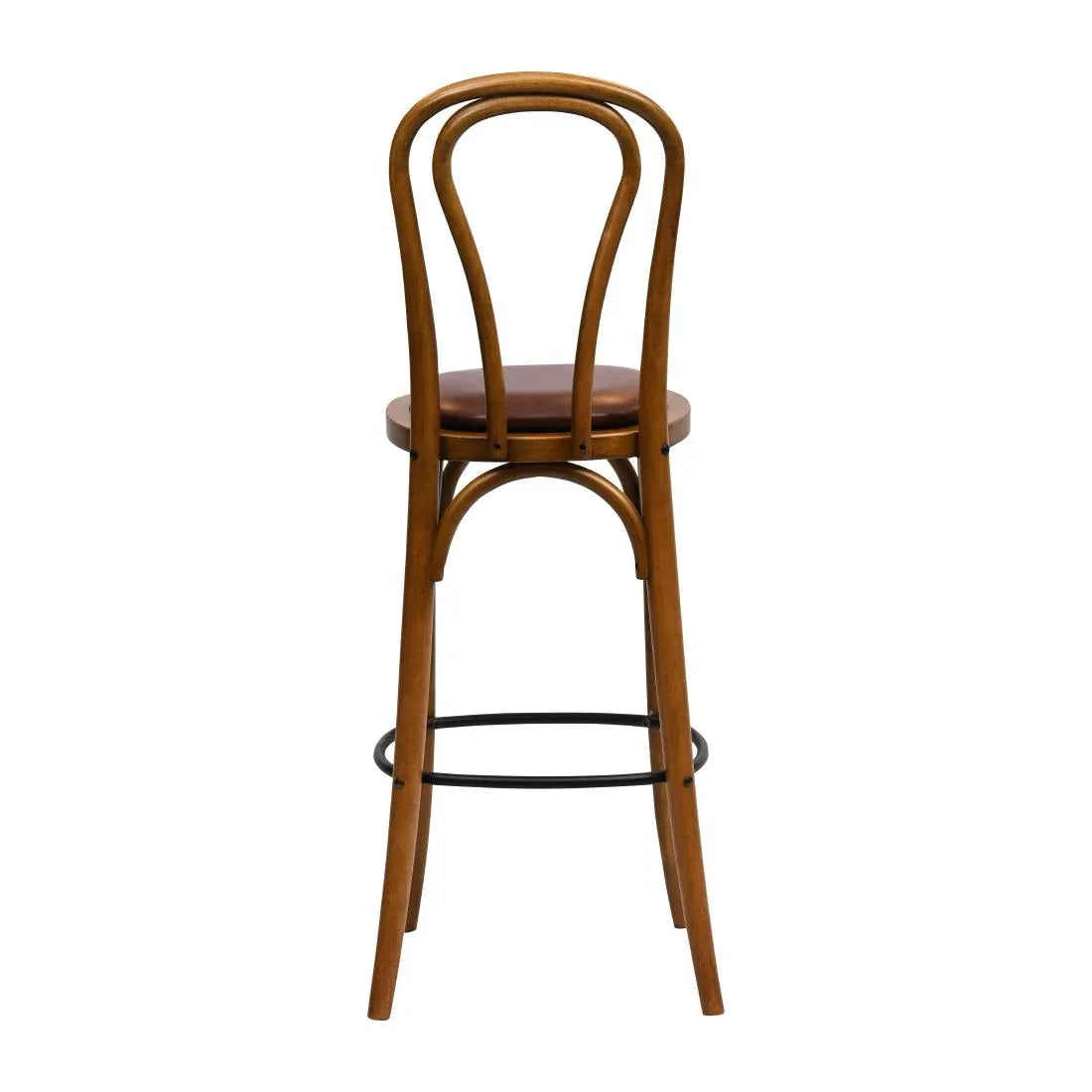 HX842 Hoop Back Bar Chair in Weathered Oak with Bison Espresso Seat