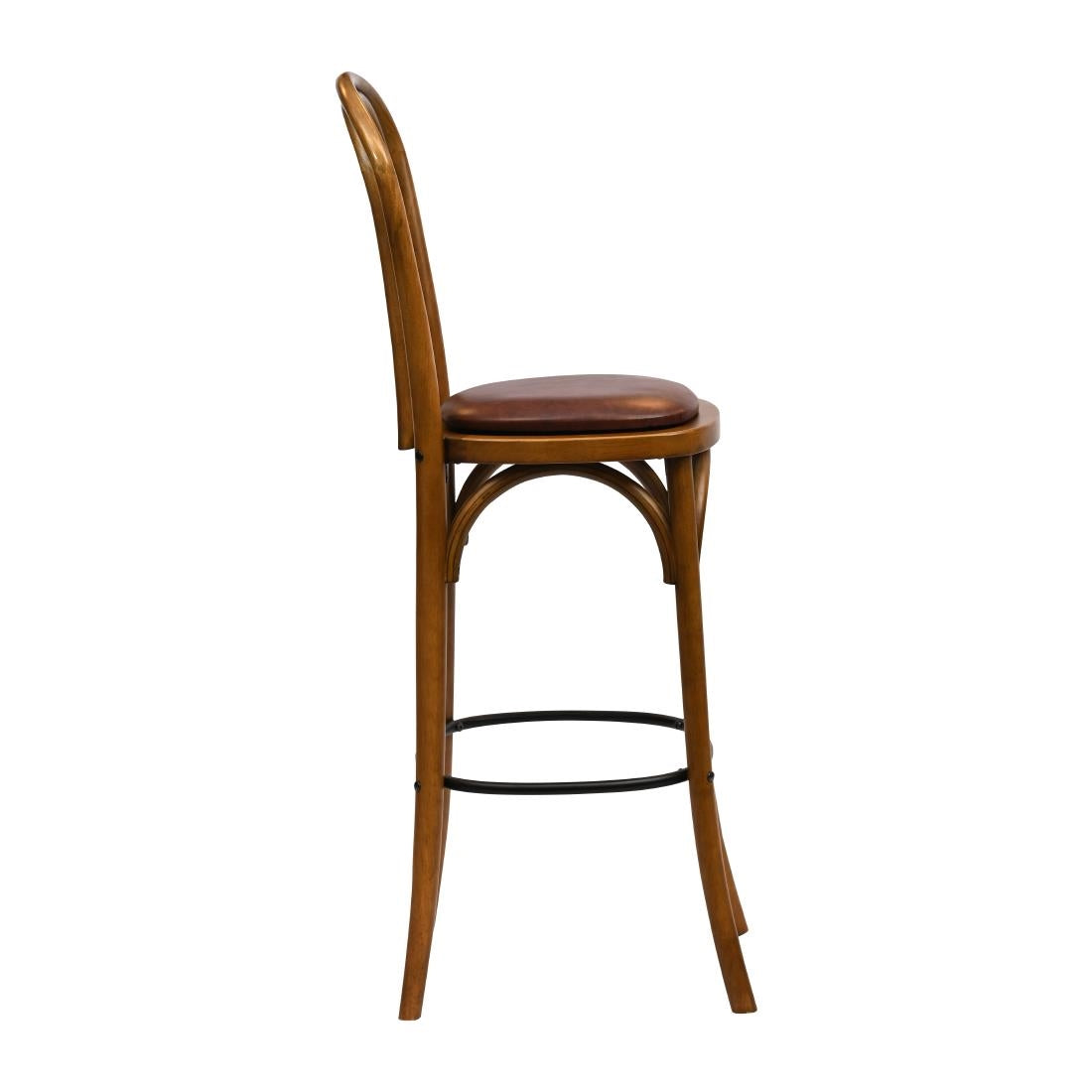 HX842 Hoop Back Bar Chair in Weathered Oak with Bison Espresso Seat