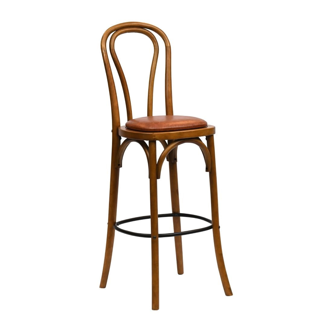 HX843 Hoop Back Bar Chair in Weathered Oak with Bison Tan Seat
