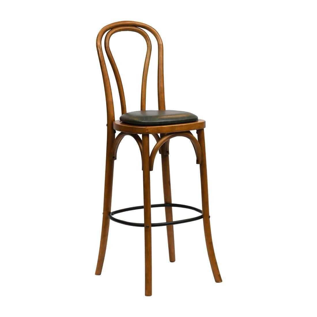 HX845 Hoop Back Bar Chair in Weathered Oak with Bison Cedar Seat