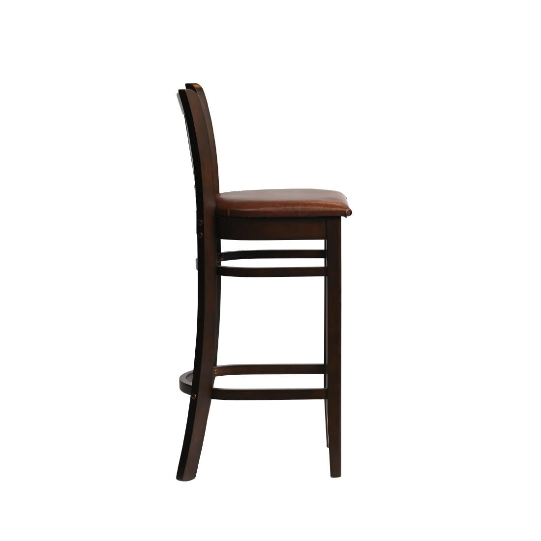 HX849 Manhattan Bar Chair in Dark Walnut with Bison Espresso Seat