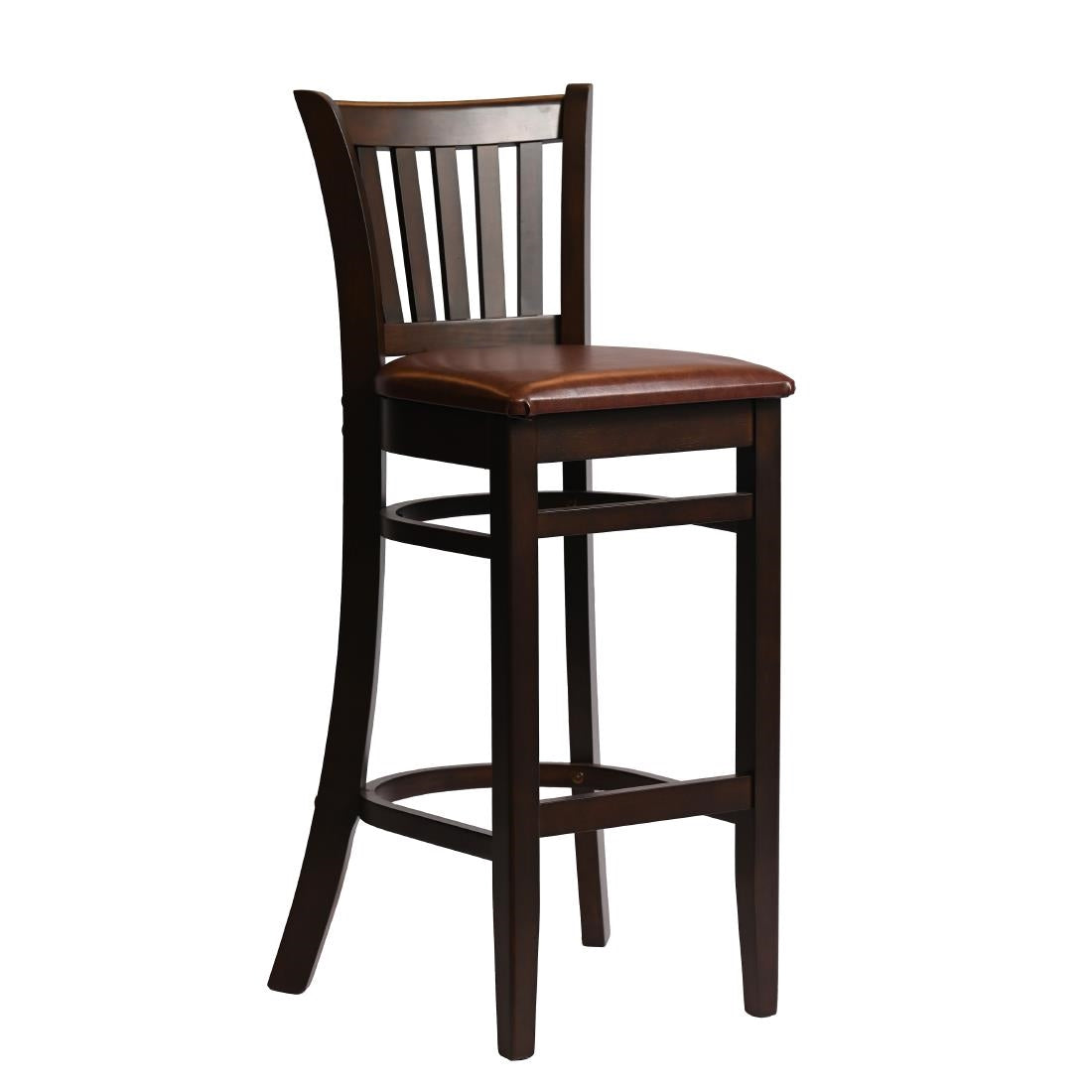 HX849 Manhattan Bar Chair in Dark Walnut with Bison Espresso Seat