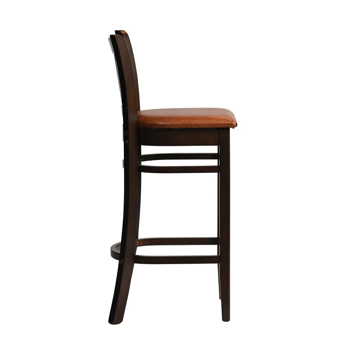 HX850 Manhattan Bar Chair in Dark Walnut with Bison Tan Seat