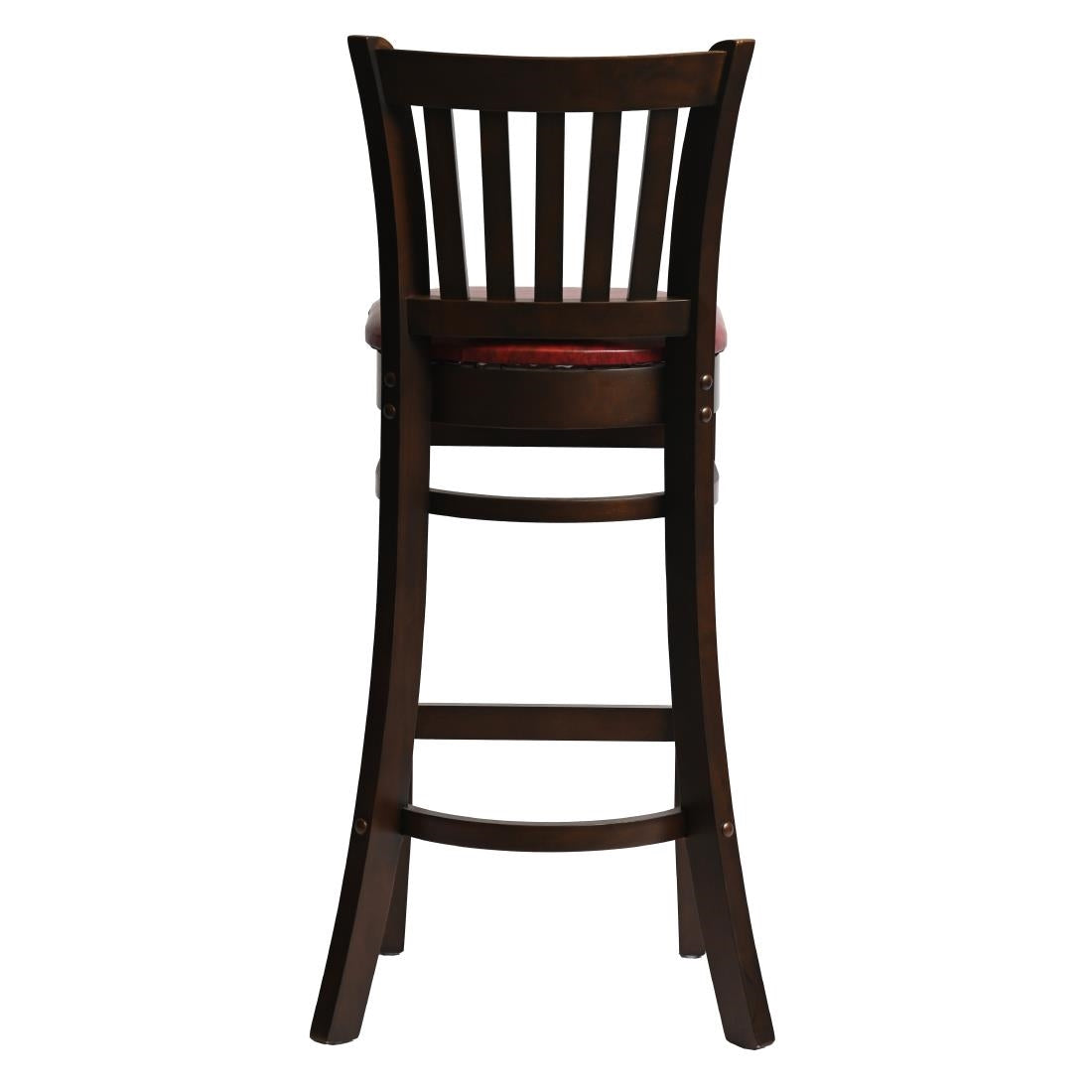 HX851 Manhattan Bar Chair in Dark Walnut with Bison Bordeaux Seat