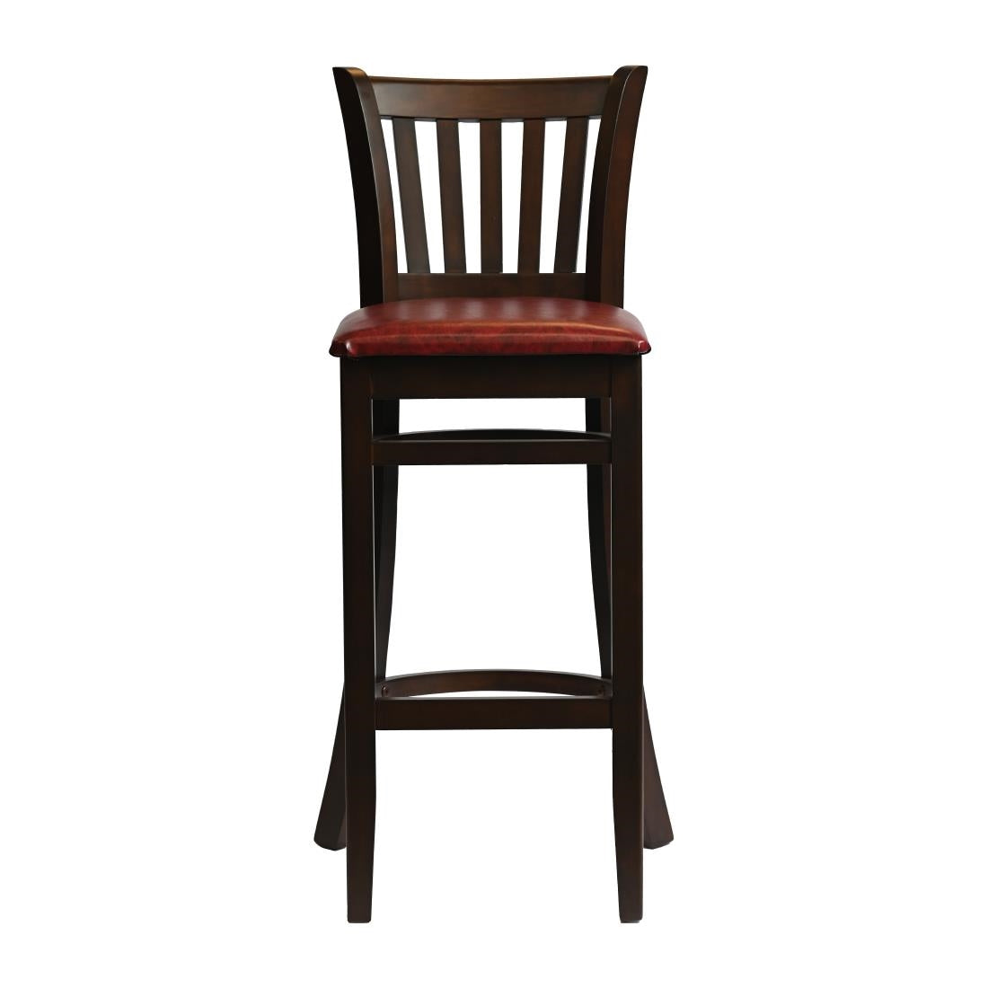 HX851 Manhattan Bar Chair in Dark Walnut with Bison Bordeaux Seat