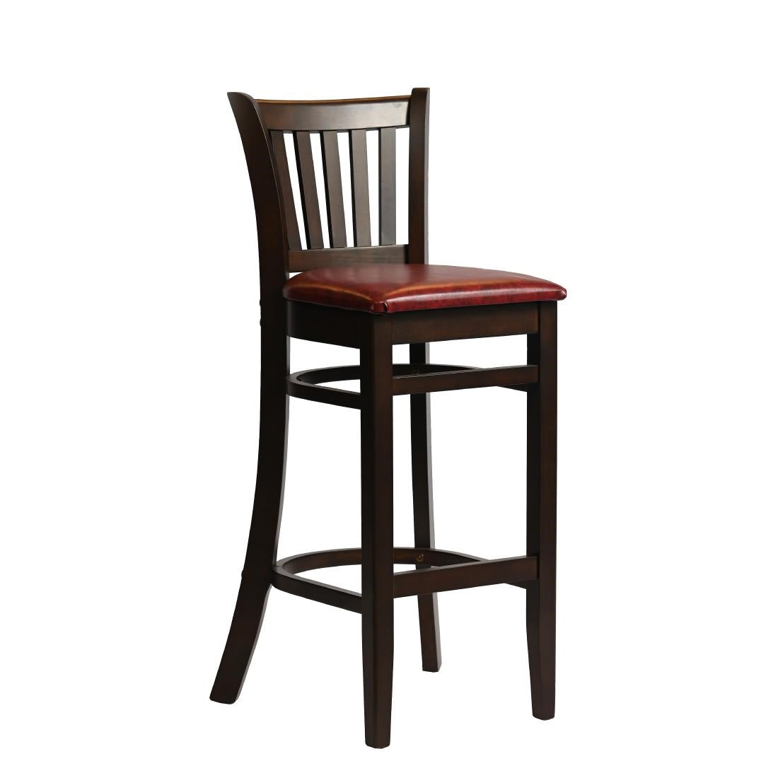 HX851 Manhattan Bar Chair in Dark Walnut with Bison Bordeaux Seat